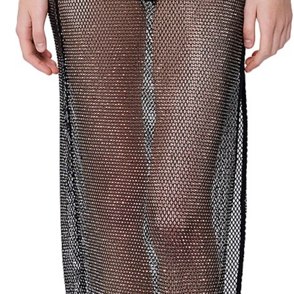 $595 Jonathan Simkhai Inaya Rhinestone Embellished Black Mesh Swim Coverup - Picture 8 of 17